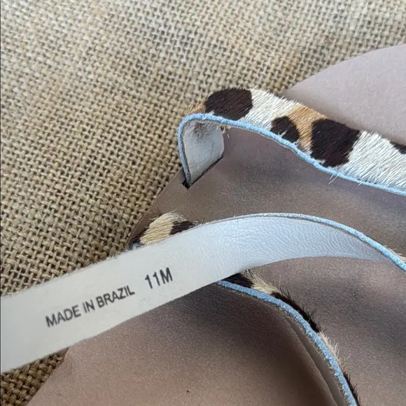 Kate Spade Leather cheetah Calf hair wood wedge Size 11