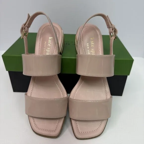 Kate Spade New York Merritt Patent Leather Strappy Sandals Pale Vellum Pink  5.5