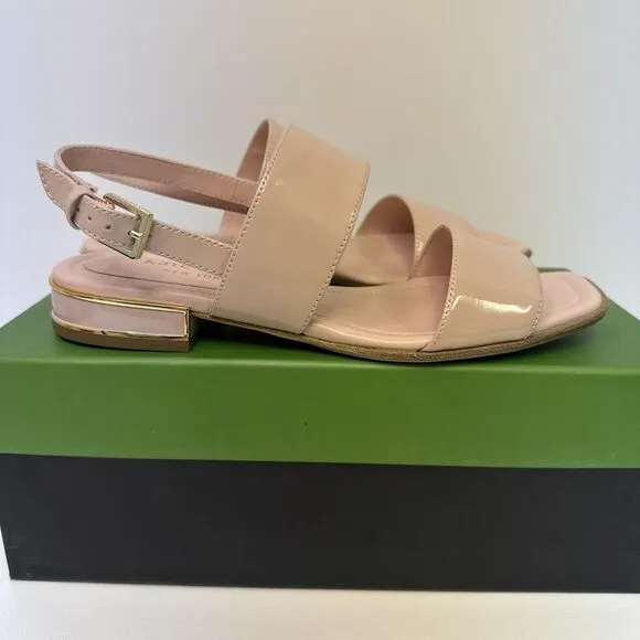 Kate Spade New York Merritt Patent Leather Strappy Sandals Pale Vellum Pink  5.5