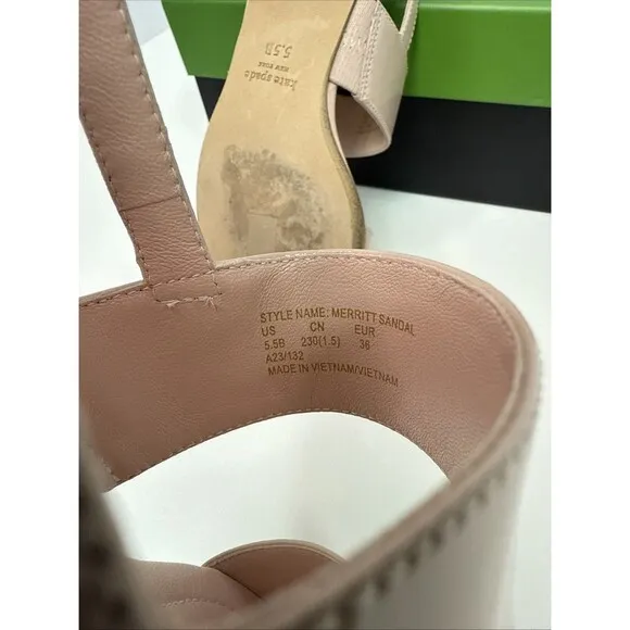 Kate Spade New York Merritt Patent Leather Strappy Sandals Pale Vellum Pink  5.5
