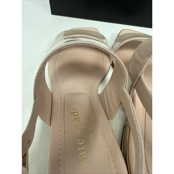 Kate Spade New York Merritt Patent Leather Strappy Sandals Pale Vellum Pink  5.5