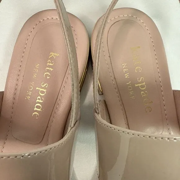Kate Spade New York Merritt Patent Leather Strappy Sandals Pale Vellum Pink  5.5