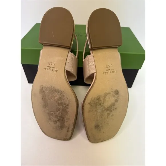 Kate Spade New York Merritt Patent Leather Strappy Sandals Pale Vellum Pink  5.5