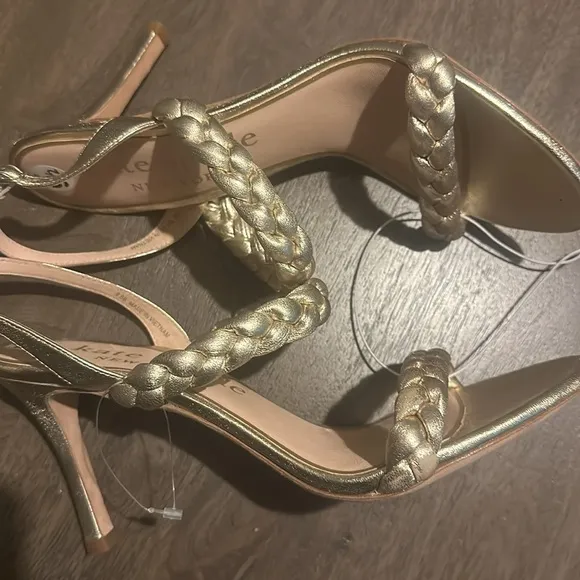 KATE SPADE NEW YORKSAFFRON LEATHER DRESSY SLINGBACK SANDALS size 9.5