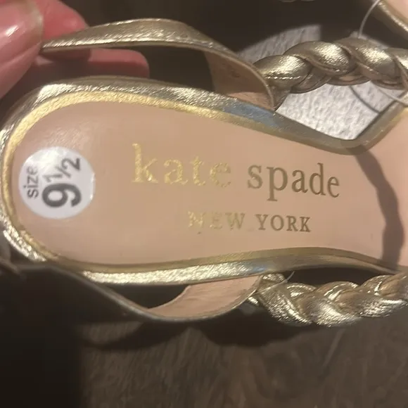 KATE SPADE NEW YORKSAFFRON LEATHER DRESSY SLINGBACK SANDALS size 9.5