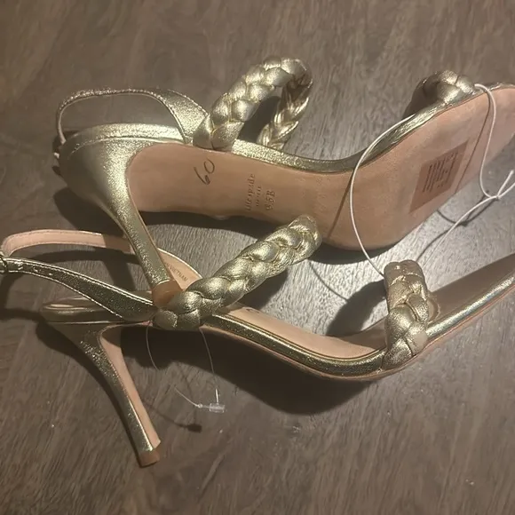 KATE SPADE NEW YORKSAFFRON LEATHER DRESSY SLINGBACK SANDALS size 9.5