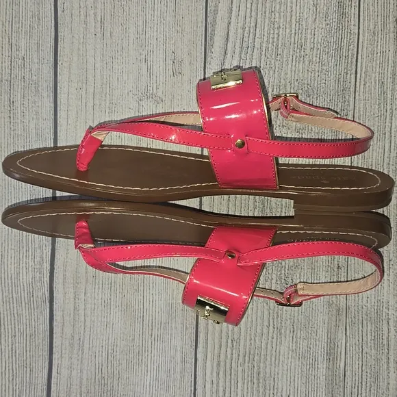 Kate Spade Women's Cassandra Thong Sandals Pink w/ Gold Hardware Size 9