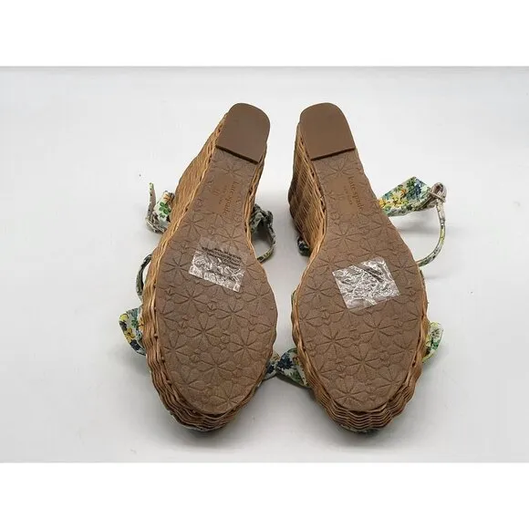 Kate Spade Womens New York Patio Platform Wedge Sandal Floral Medley Parchment