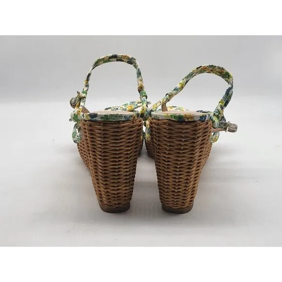 Kate Spade Womens New York Patio Platform Wedge Sandal Floral Medley Parchment