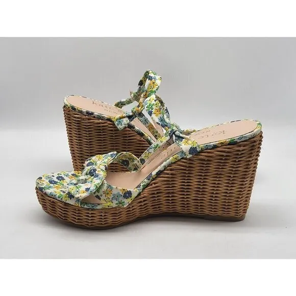 Kate Spade Womens New York Patio Platform Wedge Sandal Floral Medley Parchment