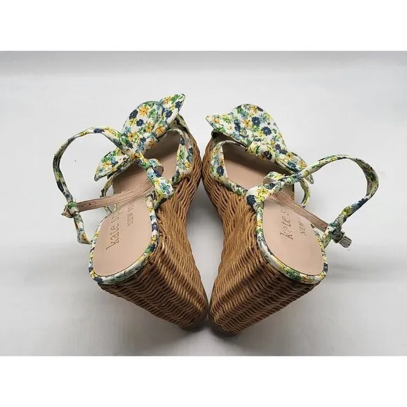 Kate Spade Womens New York Patio Platform Wedge Sandal Floral Medley Parchment