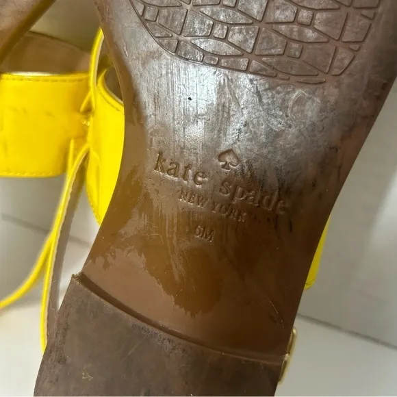 Kate Spade Women’s Sandals Strap Patent Leather Yellow Beach Resort Summer 6US