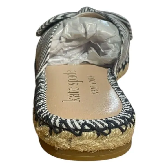 Kate Spade Saltie Shore Espadrille Blue/White Slip On Slide Sandal Sz 5.5B
