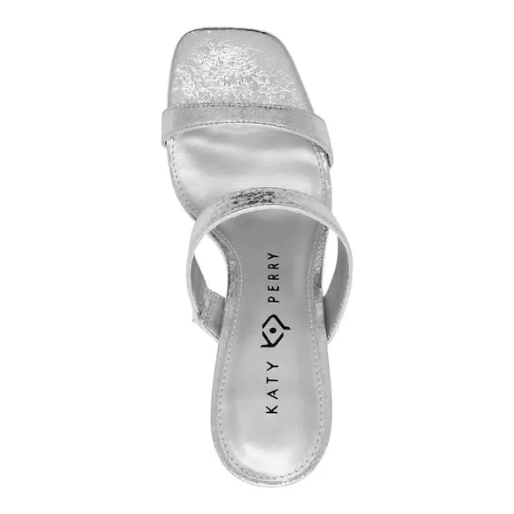Katy Perry Women's The Hollow Slip on Heel Sandals Silver Size 7 1/2