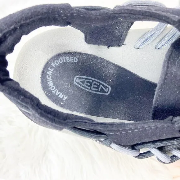 Keen 8 Womens Black Gray Uneek Bungee Cord Water Walking Sandals