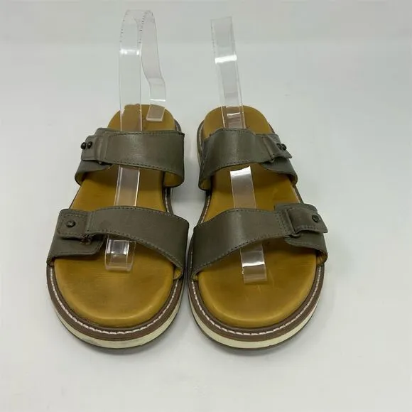Keen Green Leather Slip On Sandals Size 9 Adjustable Straps Casual Summer