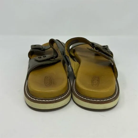 Keen Green Leather Slip On Sandals Size 9 Adjustable Straps Casual Summer
