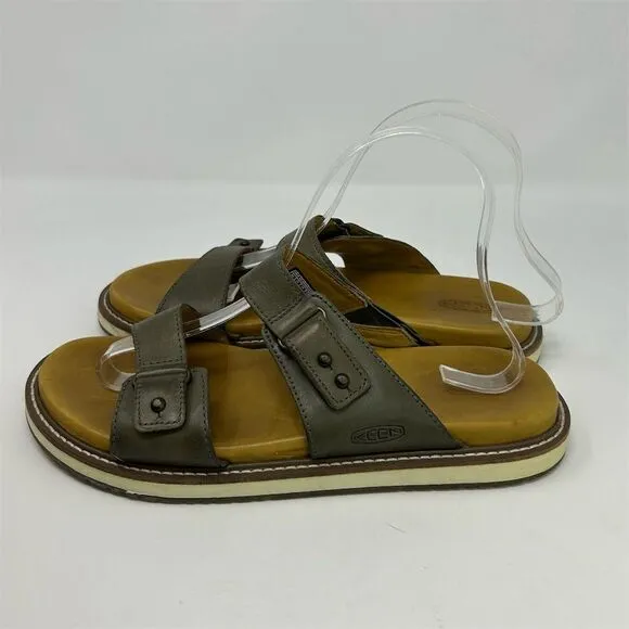 Keen Green Leather Slip On Sandals Size 9 Adjustable Straps Casual Summer