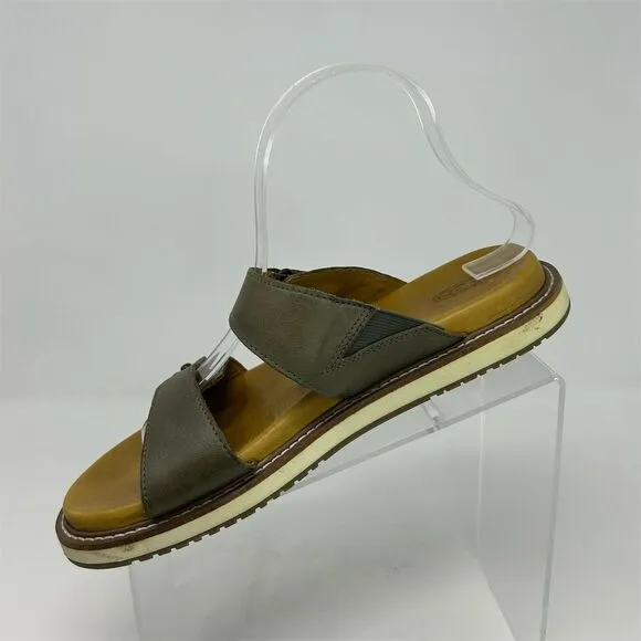 Keen Green Leather Slip On Sandals Size 9 Adjustable Straps Casual Summer