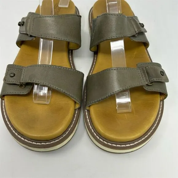 Keen Green Leather Slip On Sandals Size 9 Adjustable Straps Casual Summer
