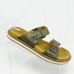 Keen Green Leather Slip On Sandals Size 9 Adjustable Straps Casual Summer