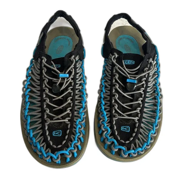 KEEN Men's Black/Blue Danube Trekking Hiking Uneek Sandals size 12