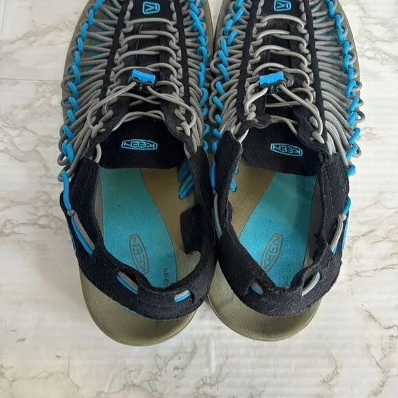 KEEN Men's Black/Blue Danube Trekking Hiking Uneek Sandals size 12