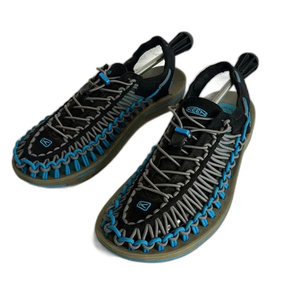 KEEN Men's Black/Blue Danube Trekking Hiking Uneek Sandals size 12