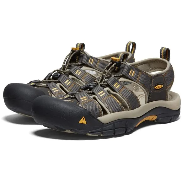 KEEN MEN'S NEWPORT H2 CLOSED TOE WATER SANDALS, RAVEN/ALUMINUM, 8.5 US