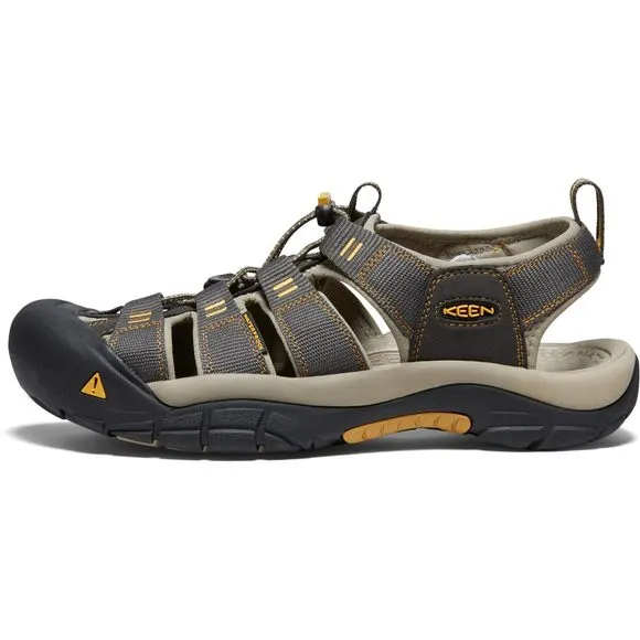 KEEN MEN'S NEWPORT H2 CLOSED TOE WATER SANDALS, RAVEN/ALUMINUM, 8.5 US