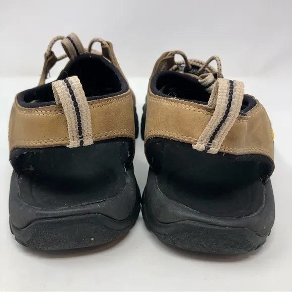 Keen Newport H2 Bison Brown Leather Sport Sandals Hiking Shoes Closed Toe Bungee