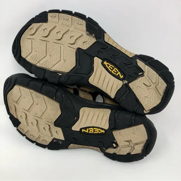 Keen Newport H2 Bison Brown Leather Sport Sandals Hiking Shoes Closed Toe Bungee