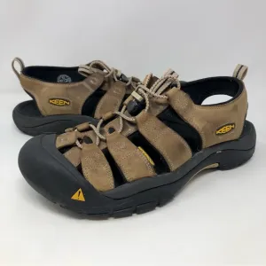 Keen Newport H2 Bison Brown Leather Sport Sandals Hiking Shoes Closed Toe Bungee