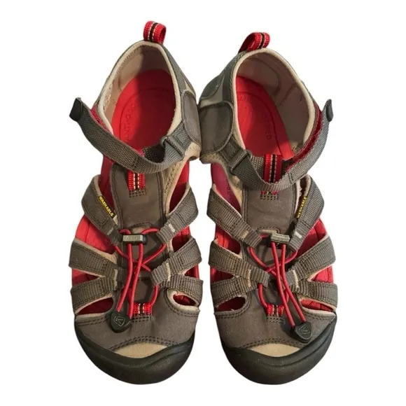 Keen Newport H2 Men’s Hiking Sandals, Gray and Red, Size 7