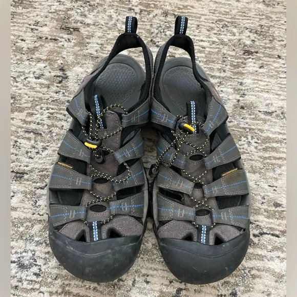 KEEN Newport H2 Mens Size 12 Sport Sandals Hiking Water Shoes Gray Blue 1008399