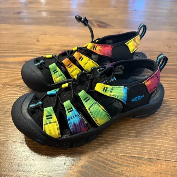 KEEN Newport H2 Sandals Women's Sz 9.5 Retro Tie Dye Multi-Color Water Hiking