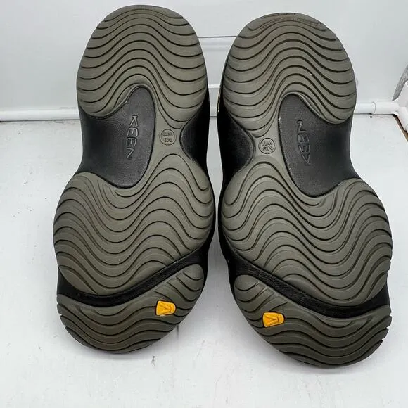 Keen Sandals Mens 9 Yogui Vibram Slip On Black Carbon Fiber Look 1002036
