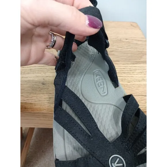 Keen Sandals Womens 8 Black Rose Hiking Ankle Strap Anti Odor Anatomic Footbed