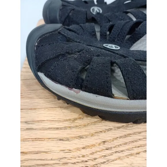 Keen Sandals Womens 8 Black Rose Hiking Ankle Strap Anti Odor Anatomic Footbed