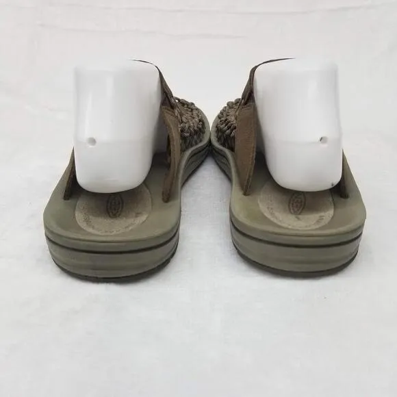 Keen Uneek 2 Slide Slip On Sandal Mens 10.5 Dark Earth Brindle Brown Leather