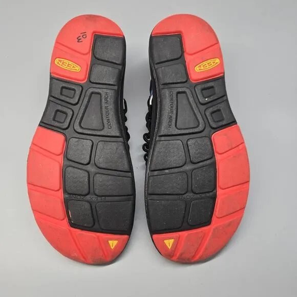 Keen Uneek Men's Size 8 BLACK Tie Dye Sandals Hiking Excellent Condition