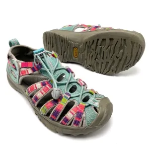 Keen Whisper Raya Sport water Hiking Sandals girls Sz 1 Fusion Rainbow Striped