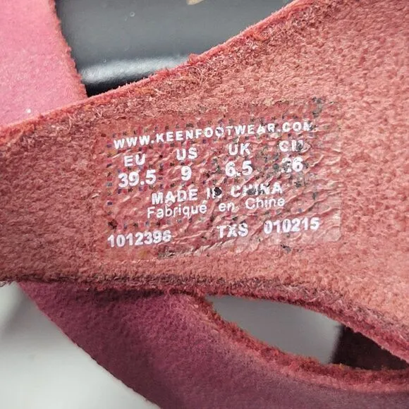 KEEN Women's Alman Gladiator Beet Red Sandals 9 M US Leather Strappy Hiking