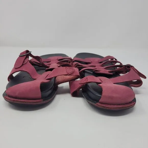 KEEN Women's Alman Gladiator Beet Red Sandals 9 M US Leather Strappy Hiking