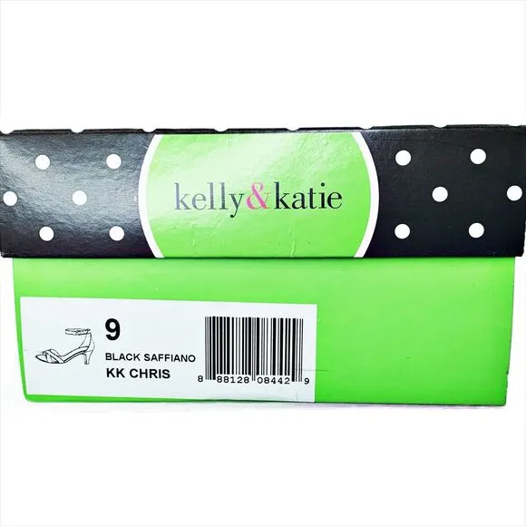 Kelly &amp; Katie KK Chris Black Snake High Heeled Sandals Dress Shoes Size 9 w/ Box