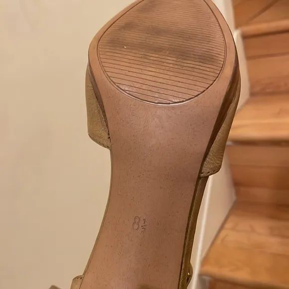 Kelly &amp; Katie Tan Block High Heels Buckle Pumps Size 8.5