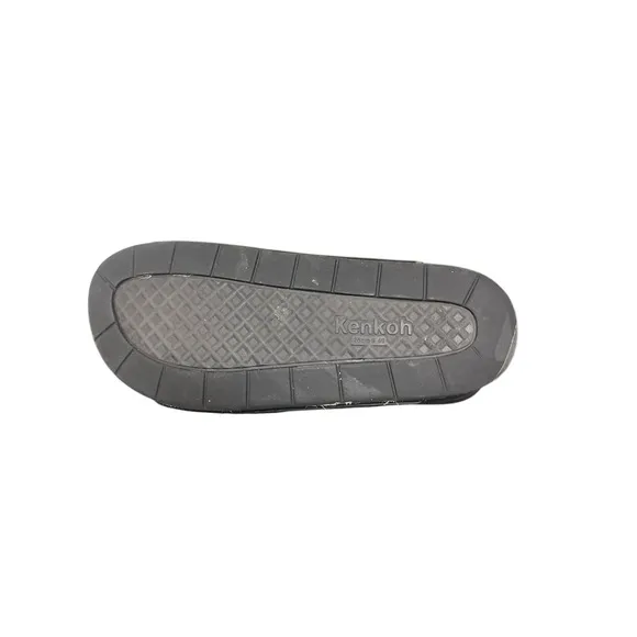 Kenkoh Soul V Black Leather Comfort Slip On Slide Massage Sandals US Men's 9