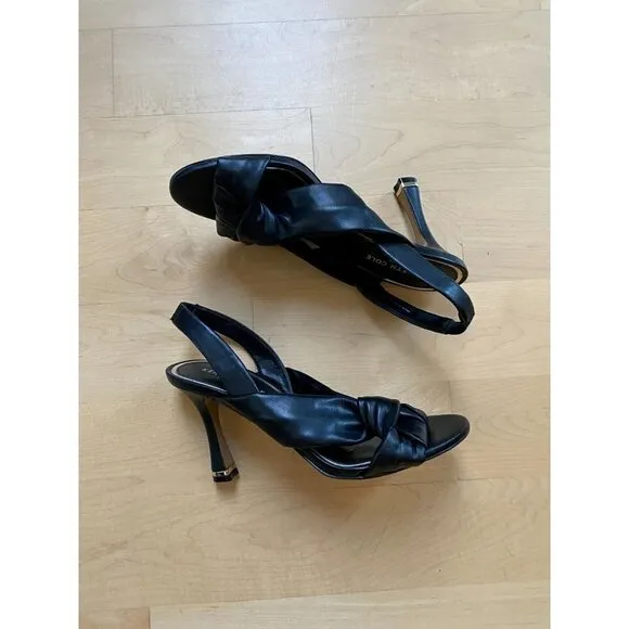 KENNETH Cole New York &quot;Blanche&quot; knot slingback heels Women NEW black sandals