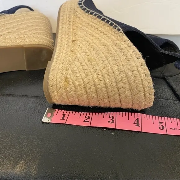 Kenneth Cole Olivia wedge espadrille sandals size 10 leather upper
