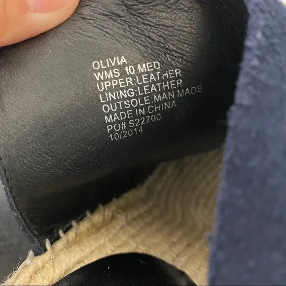 Kenneth Cole Olivia wedge espadrille sandals size 10 leather upper